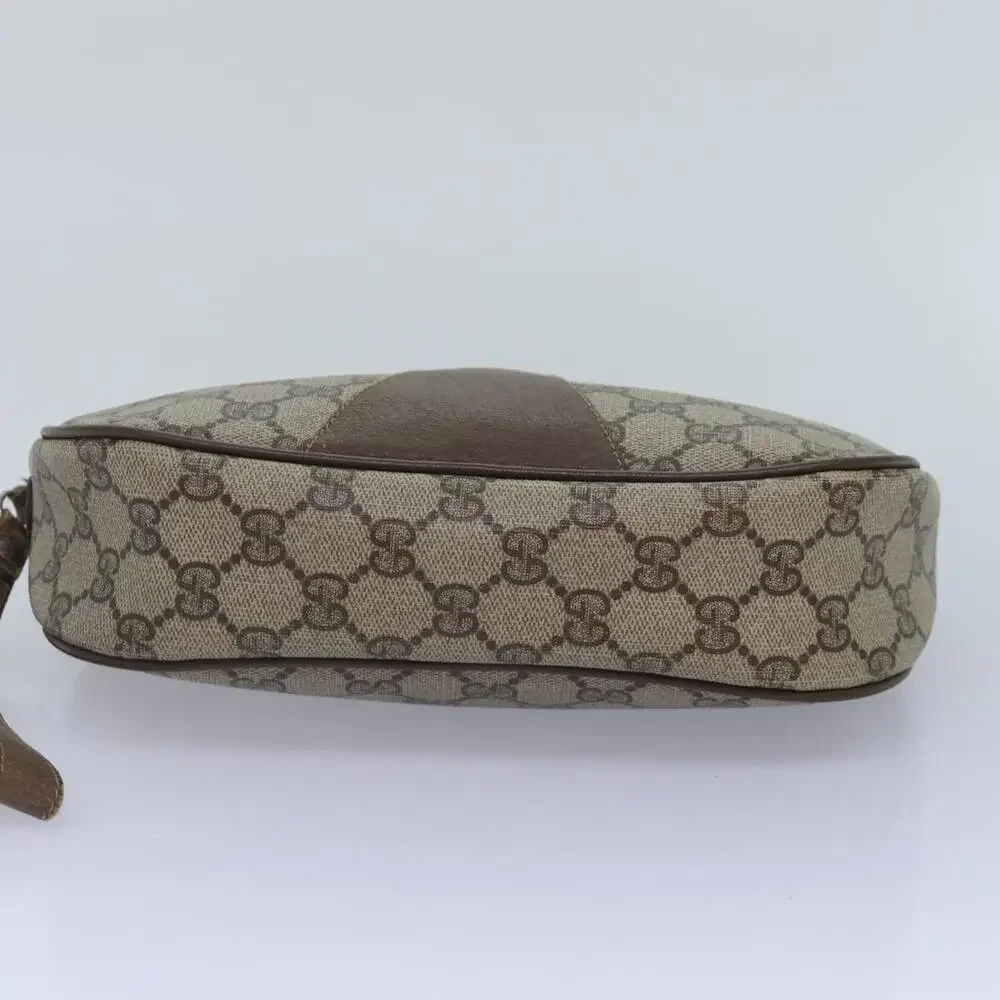 GUCCI GG Supreme Web Sherry Line Clutch Bag Pvc Beige Red 89 01 034 - Picture 9 of 16